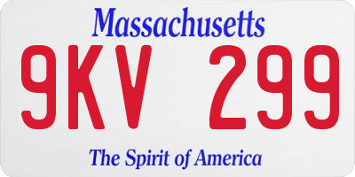 MA license plate 9KV299