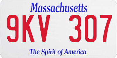 MA license plate 9KV307