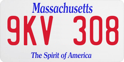 MA license plate 9KV308