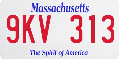 MA license plate 9KV313