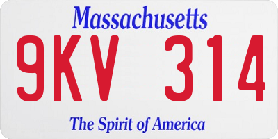 MA license plate 9KV314