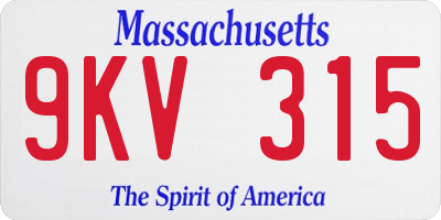 MA license plate 9KV315