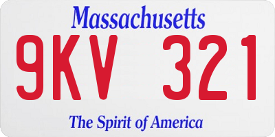 MA license plate 9KV321