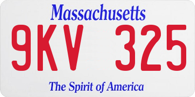 MA license plate 9KV325