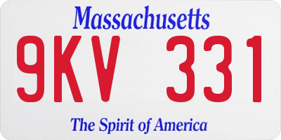 MA license plate 9KV331