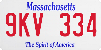 MA license plate 9KV334