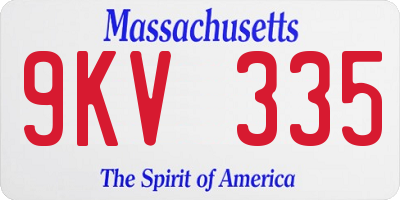 MA license plate 9KV335