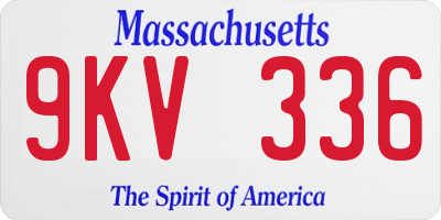 MA license plate 9KV336