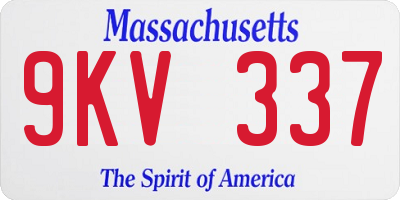 MA license plate 9KV337