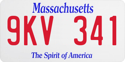 MA license plate 9KV341