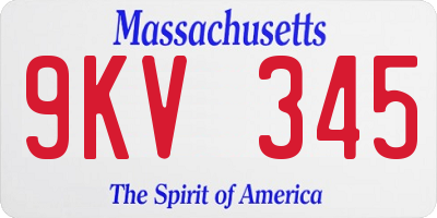 MA license plate 9KV345