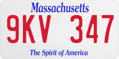 MA license plate 9KV347