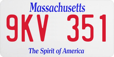 MA license plate 9KV351