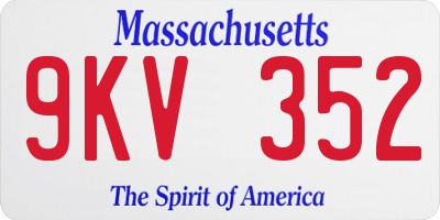 MA license plate 9KV352