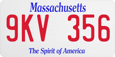 MA license plate 9KV356