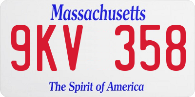 MA license plate 9KV358