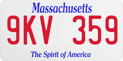 MA license plate 9KV359