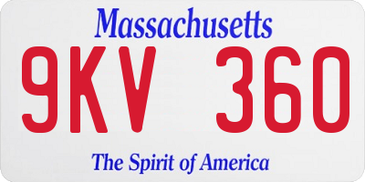 MA license plate 9KV360
