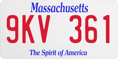MA license plate 9KV361