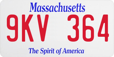 MA license plate 9KV364