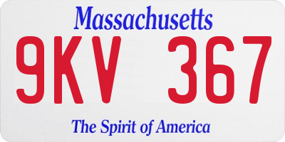 MA license plate 9KV367