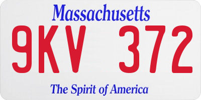MA license plate 9KV372