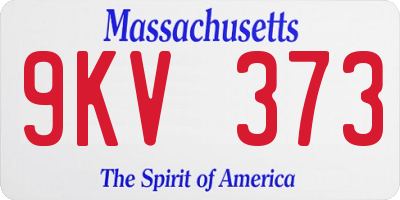 MA license plate 9KV373