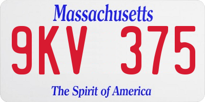 MA license plate 9KV375