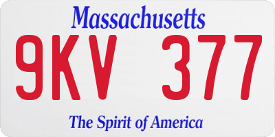 MA license plate 9KV377