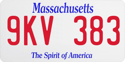 MA license plate 9KV383