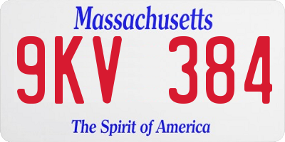 MA license plate 9KV384
