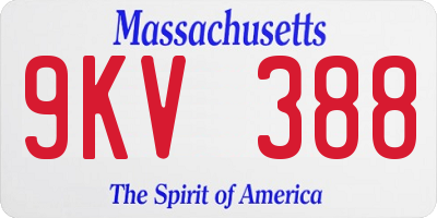 MA license plate 9KV388