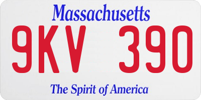 MA license plate 9KV390