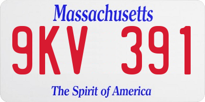 MA license plate 9KV391
