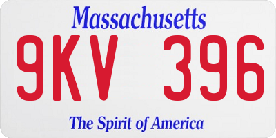 MA license plate 9KV396