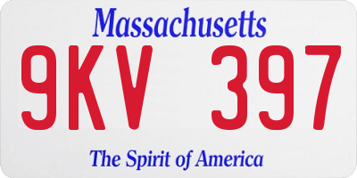 MA license plate 9KV397