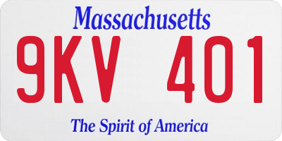 MA license plate 9KV401