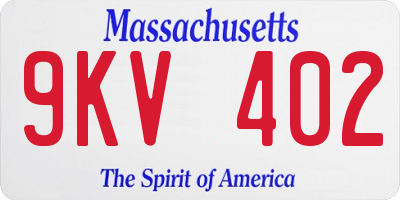 MA license plate 9KV402