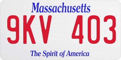 MA license plate 9KV403