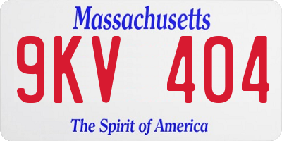 MA license plate 9KV404