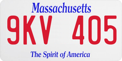 MA license plate 9KV405