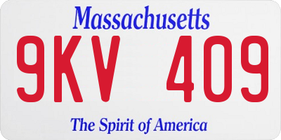 MA license plate 9KV409
