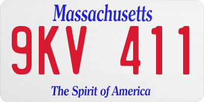 MA license plate 9KV411