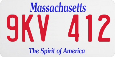 MA license plate 9KV412