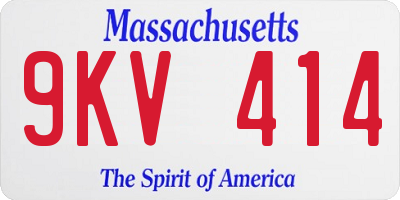 MA license plate 9KV414