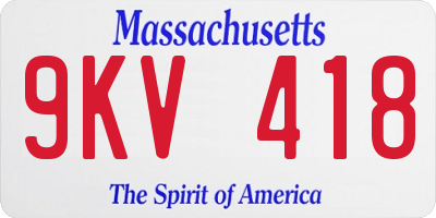 MA license plate 9KV418