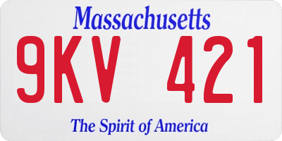 MA license plate 9KV421