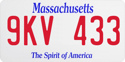 MA license plate 9KV433