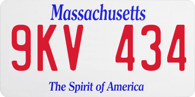 MA license plate 9KV434