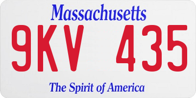 MA license plate 9KV435